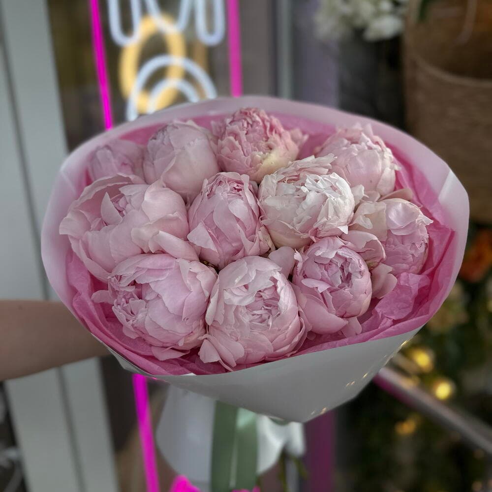 «Розовый дофамин» 🌸 — 11 премиальных пионов — фото 3