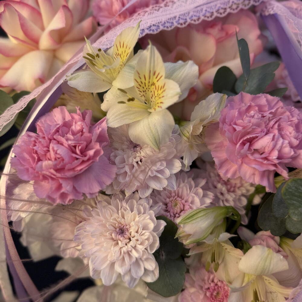 Корзина 🌸«Персик и лаванда» с французской розой — фото 6